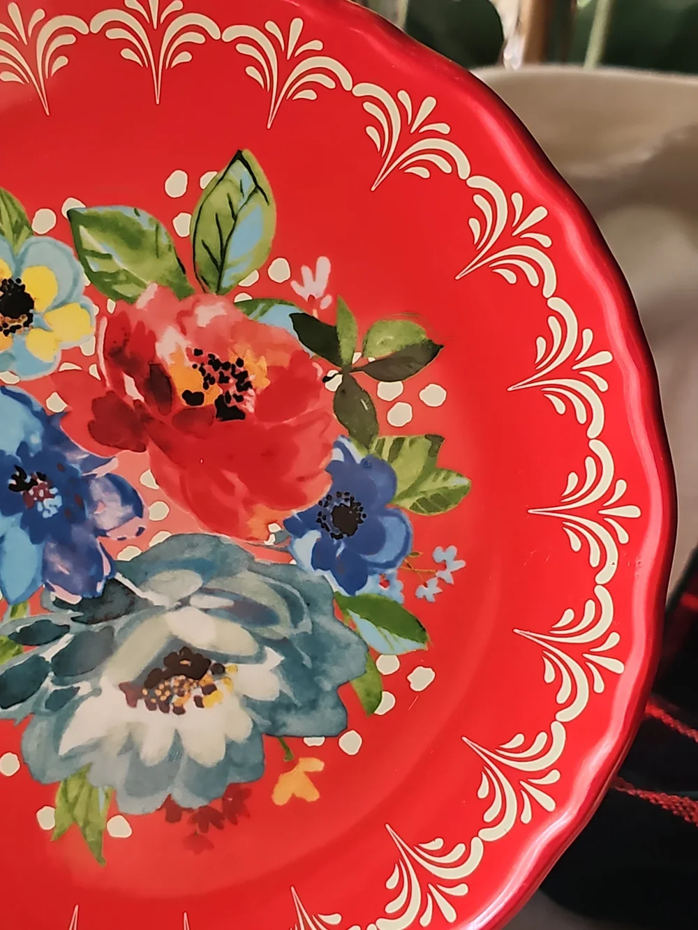 The Pioneer Woman Red Colorful Floral Stoneware 9